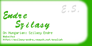 endre szilasy business card